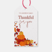 Dankdag Herfst Pompoen Dankbaar & Erkentelijk Cadeaulabel (Achterkant)