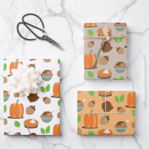 Dankdag Herfst Pompoenen Eten Inpakpapier Vel