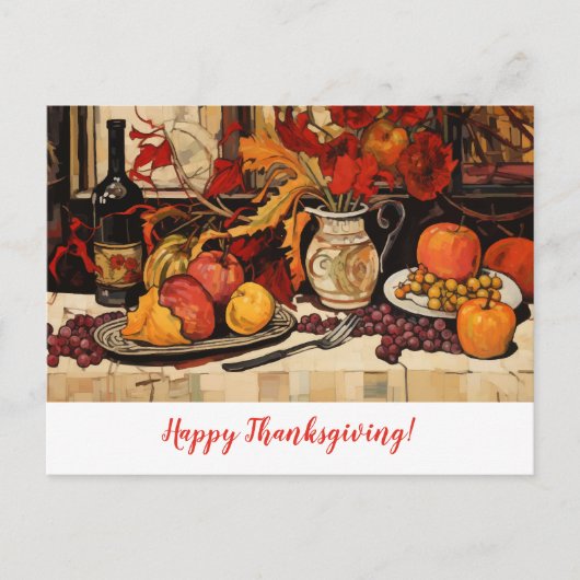 Dankdag Herfst Schilderij Briefkaart (Voorkant)