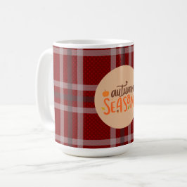 Dankdag,Herfst Seizoen Script,Gecheckerd,Modern Koffiemok