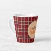 Dankdag,Herfstseizoen Script,Gecheckerd,Modern Latte Mok (Linkerhoek)