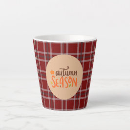 Dankdag,Herfstseizoen Script,Gecheckerd,Modern Latte Mok