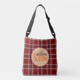 Dankdag,Herfstseizoen Script, Geruit Crossbody Tas