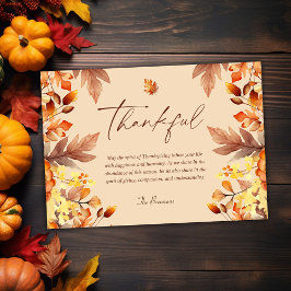 Dankdag Landelijk Herfstbladeren Dankbaar Feestdagenkaart