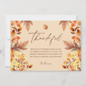 Dankdag Landelijk Herfstbladeren Dankbaar Feestdagenkaart (Voorkant)