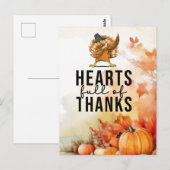 Dankdag met kalkoen briefkaart (Voorkant / Achterkant)