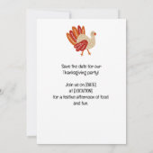 Dankdag met kalkoen save-the-date uitnodiging (Achterkant)