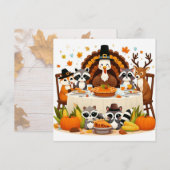 Dankdag met vrienden feestdagenkaart (Voorkant / Achterkant)