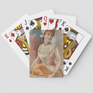 Dankdag, Oude Victoriaanse Tijdperk Print 1890 Pokerkaarten