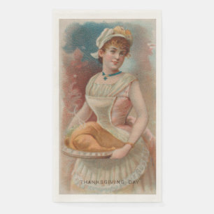 Dankdag, Oude Victoriaanse Tijdperk Print 1890 Servet