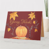 Dankdag Pompoen Waterverf Kaart (Voorkant)