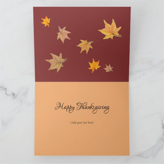 Dankdag Pompoen Waterverf Kaart (Binnen)