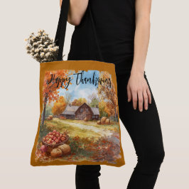 Dankdag, Pompoenen Boerderij, Oogst, Herfst Tote Bag