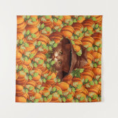 DANKDAG POMPOENEN LIEFDELIJKE KAT WANDKLEED (Voorkant (horizontaal))