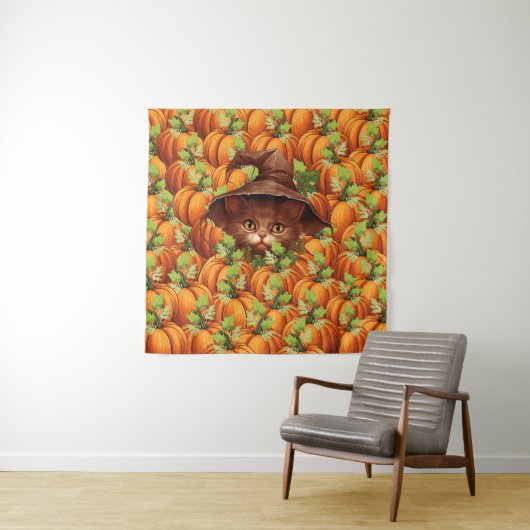 DANKDAG POMPOENEN LIEFDELIJKE KAT WANDKLEED (In situ)