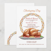 Dankdag Potluck Diner Uitnodiging (Voorkant / Achterkant)