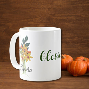 Dankdag Quilled Herfstbloemen gezegend Koffiemok