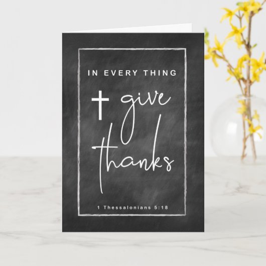 Dankdag Religieus Dank Chalkboard Uitzicht Kaart (Gele Bloem)