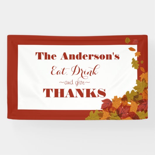 Dankdag-viering Eet, Drink & Dank Spandoek (Horizontaal)