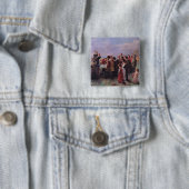 Dankdag Vierkante Button 5,1 Cm (In situ)