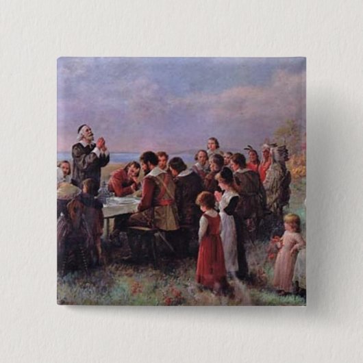 Dankdag Vierkante Button 5,1 Cm (Voorkant)