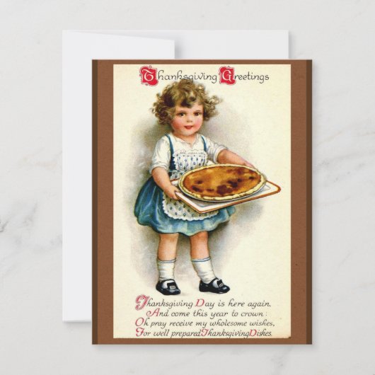 Dankdag Vintage 1910 Feestdagenkaart (Voorkant)