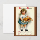 Dankdag Vintage 1910 Feestdagenkaart (Voorkant / Achterkant)
