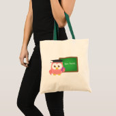 Dankdag voor Leraren, Roze Uil Tote Bag (Voorkant (product))