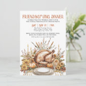 Dankdag Vriendendag Dinner Kaart (Staand voorkant)