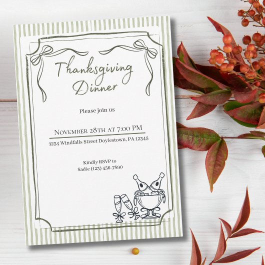 Dankdag Vriendendankdag Dinner Chic Herfst Kaart