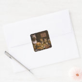 Dankdag Wilde Eend Diner Vierkante Sticker (Envelop)