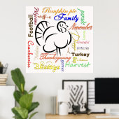 Dankdag woorden poster (Thuiskantoor)