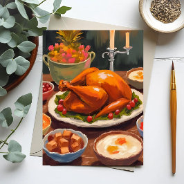 Dankdagdiner Feestdagenkaart