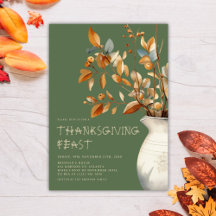 Dankdagdiner Herfst Olijfgroene Vriendendag