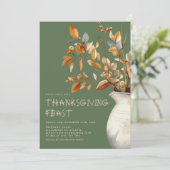 Dankdagdiner Herfst Olijfgroene Vriendendag Kaart (Staand voorkant)