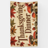 Dankdagdiner - vintage typografie  spandoek (Verticaal)