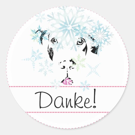 Danke Aufkleber Dogge Ronde Sticker (Voorkant)