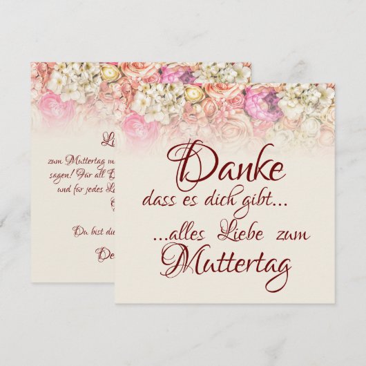 Danke, dass es dich gibt - Muttertag (Voorkant / Achterkant)