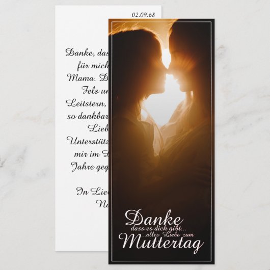 Danke, dass es dich gibt - Muttertag (Voorkant / Achterkant)