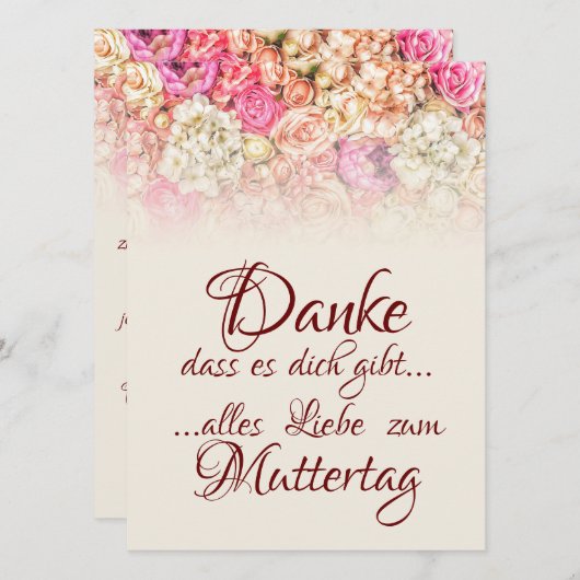 Danke, dass es dich gibt - Muttertag (Voorkant / Achterkant)