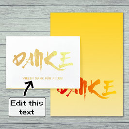 Danke duitman bedankt je goud folie kaarten