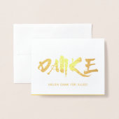 Danke duitman bedankt je goud folie kaarten (Voorkant met envelop)