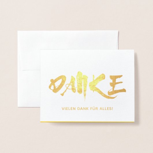 Danke duitman bedankt je goud folie kaarten (Voorkant met envelop)