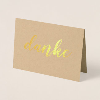 Danke Duits Bedankt Elegant Penseel Script Goud Folie Kaarten