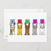 Danke Duitse Bedankt Cartoon Katten Briefkaart (Voorkant / Achterkant)