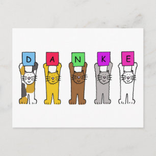 Danke Duitse Bedankt Cartoon Katten Briefkaart