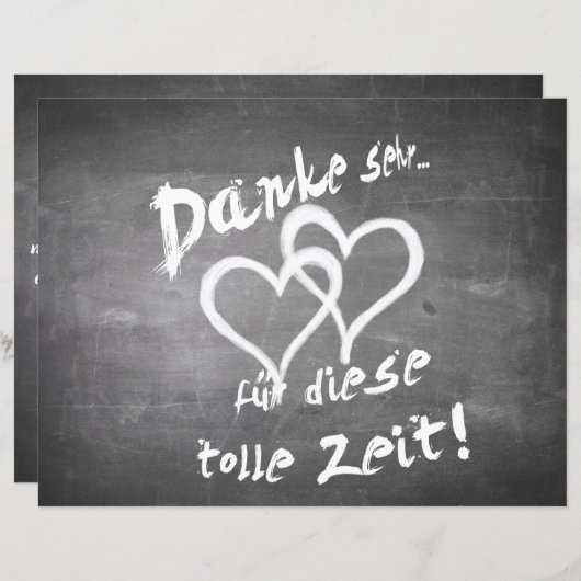 Danke für diese tolle Zeit auf einer Kreidetafel (Voorkant / Achterkant)