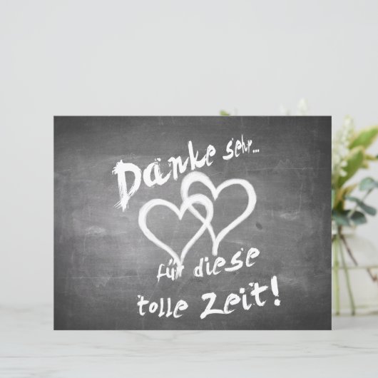Danke für diese tolle Zeit auf einer Kreidetafel (Staand voorkant)
