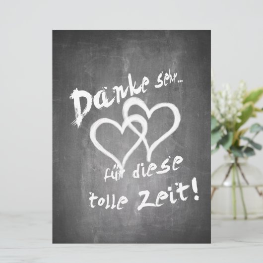 Danke für diese tolle Zeit auf einer Kreidetafel (Staand voorkant)