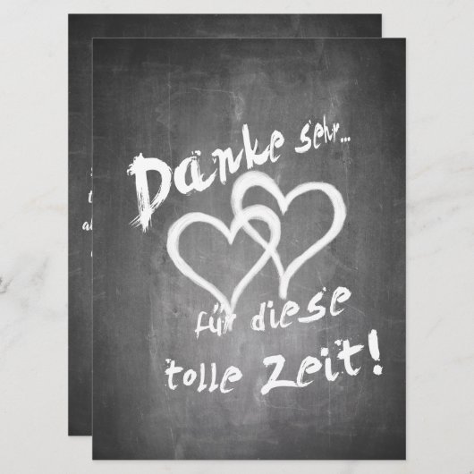 Danke für diese tolle Zeit auf einer Kreidetafel (Voorkant / Achterkant)